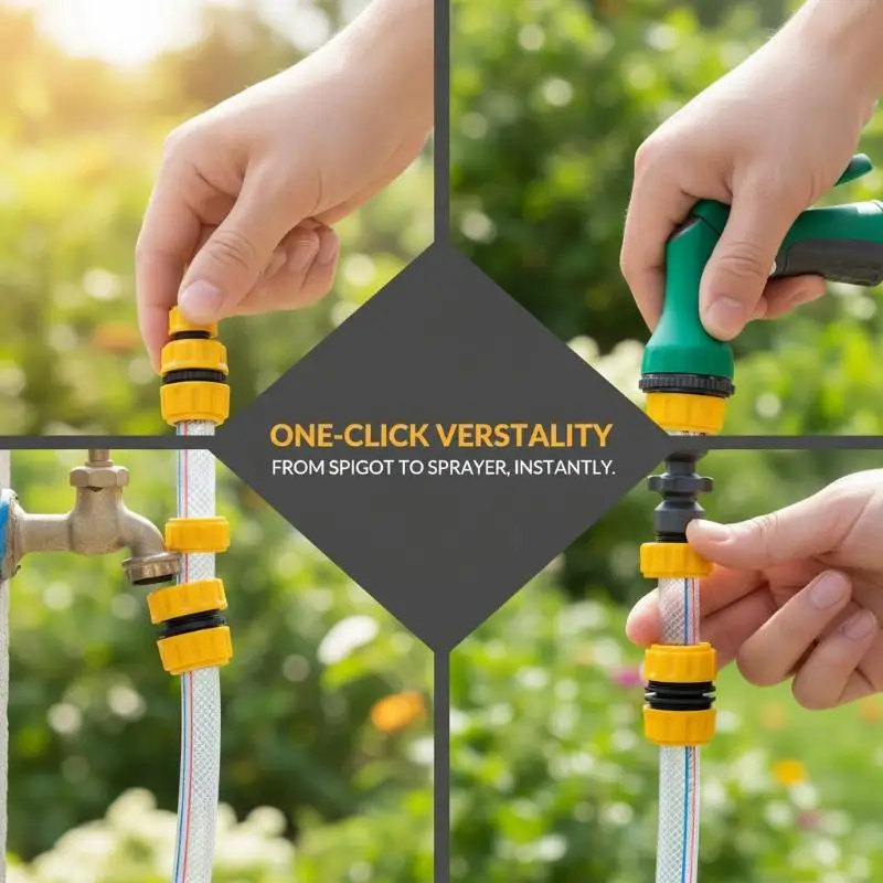 5Pcs Hose Quick Connect Kit Irrigation Repair Accessories Water Pipe Extension Connector Garden Drip Irrigation