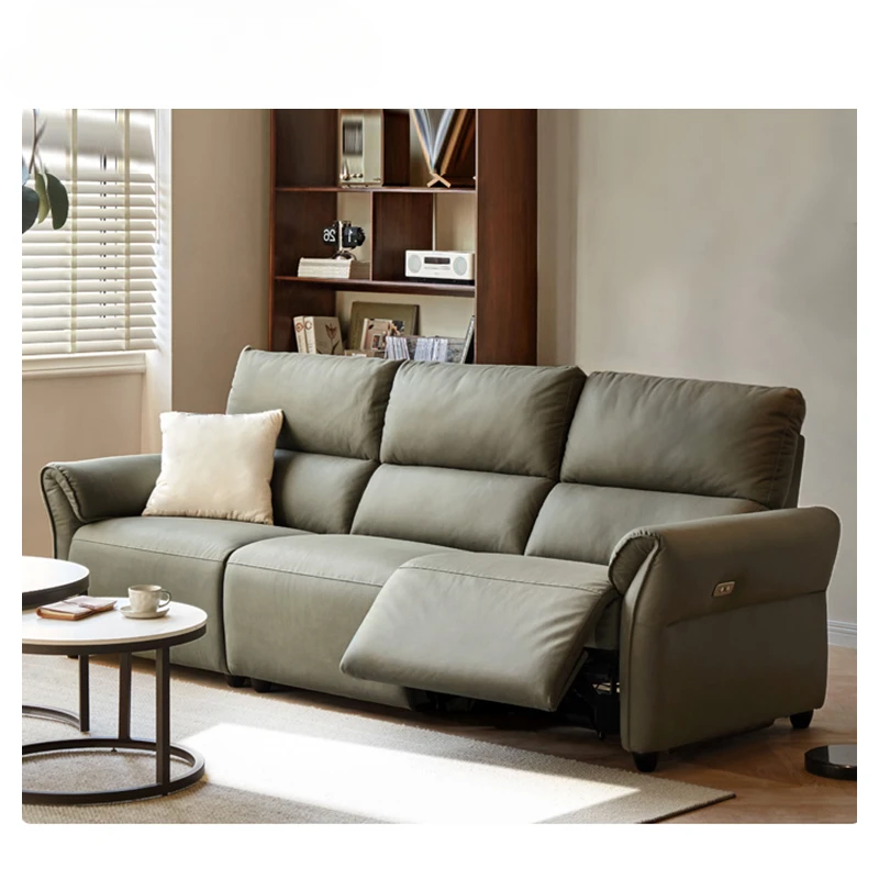 Modern Home Sofa Furniture 3 Seater Couch Recliner Electric Fabric Living Room Sofa Set with USB Charging