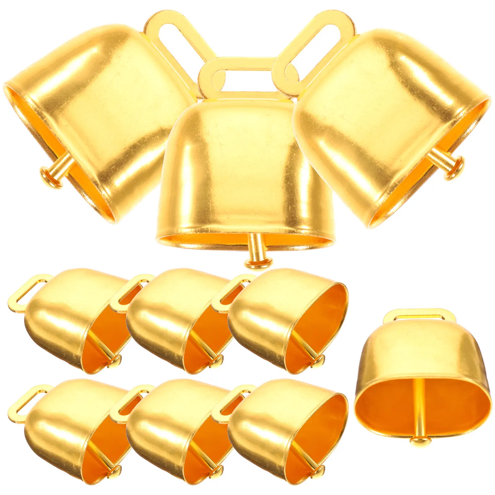 

10 шт. металлических колокольчиков для скота в винтажном ретро-стиле, с громким и чётким звуком, для крупного рогатого скота, овец, коз, лошадей, для фермерских хозяйств, для защиты от потери, подвесные