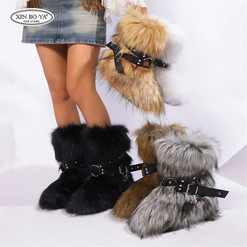 

2025 г., женские модные зимние ботинки высокого качества, мягкие тапочки из пушистого плюша и искусственного меха, зимняя домашняя удобная домашняя женская обувь