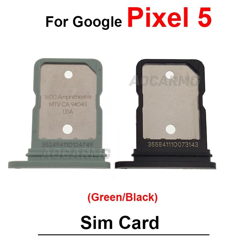 For Google Pixel 5 Black Green SIM Card Socket Slot Tray Holder Repair Replacement Parts