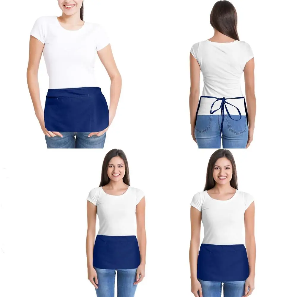 

10-Pack Navy Blue Poly Cotton Bib Aprons for Commercial and Home Kitchen Use
