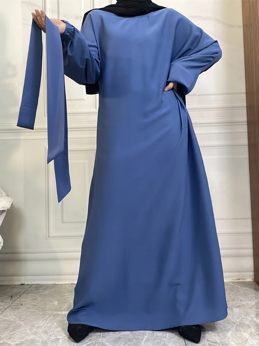 حار سيلي أسلوب بسيط فساتين مغربية قفطان تركيا بلون الخليج عبايات المرأة الإسلامية فستان طويل مسلم السعودية رداء رمضان 55