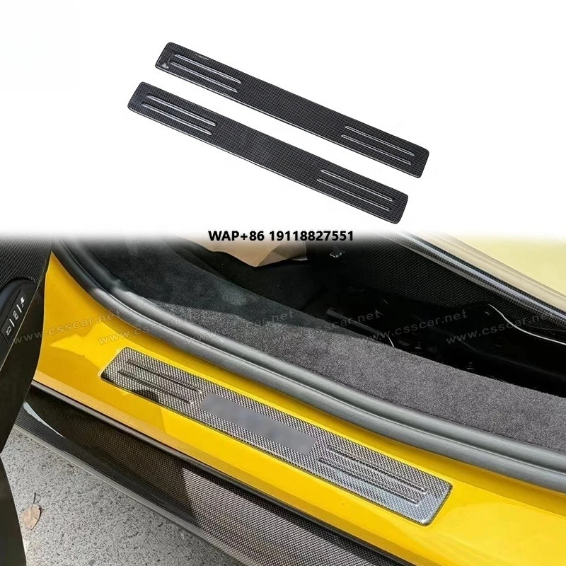 Brilliant Quality Dry Carbon Fiber OEM Style Interior Car Door Sills Welcome Pedal Decorative Strip for 296GTB