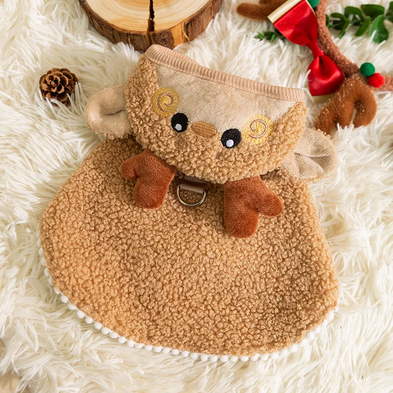 Cat Winter Warm Christmas Clothes for Small Dogs Winter Costume Coat Puppy Winter Warm Jacket Cat Coat Fleece Hoodies Sweater