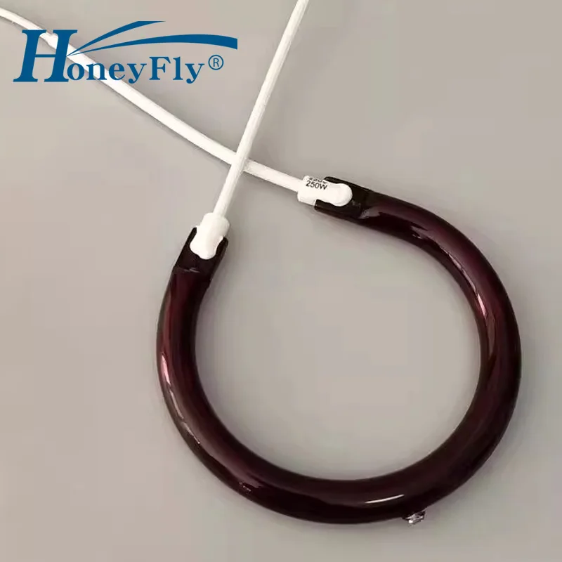 

HoneyFly O-shape Ruby Infrared Heater Ring Lamp 220V 250W 300W Diameter 9cm Carbon Halogen Lamp Heating Infrared Therapy Device