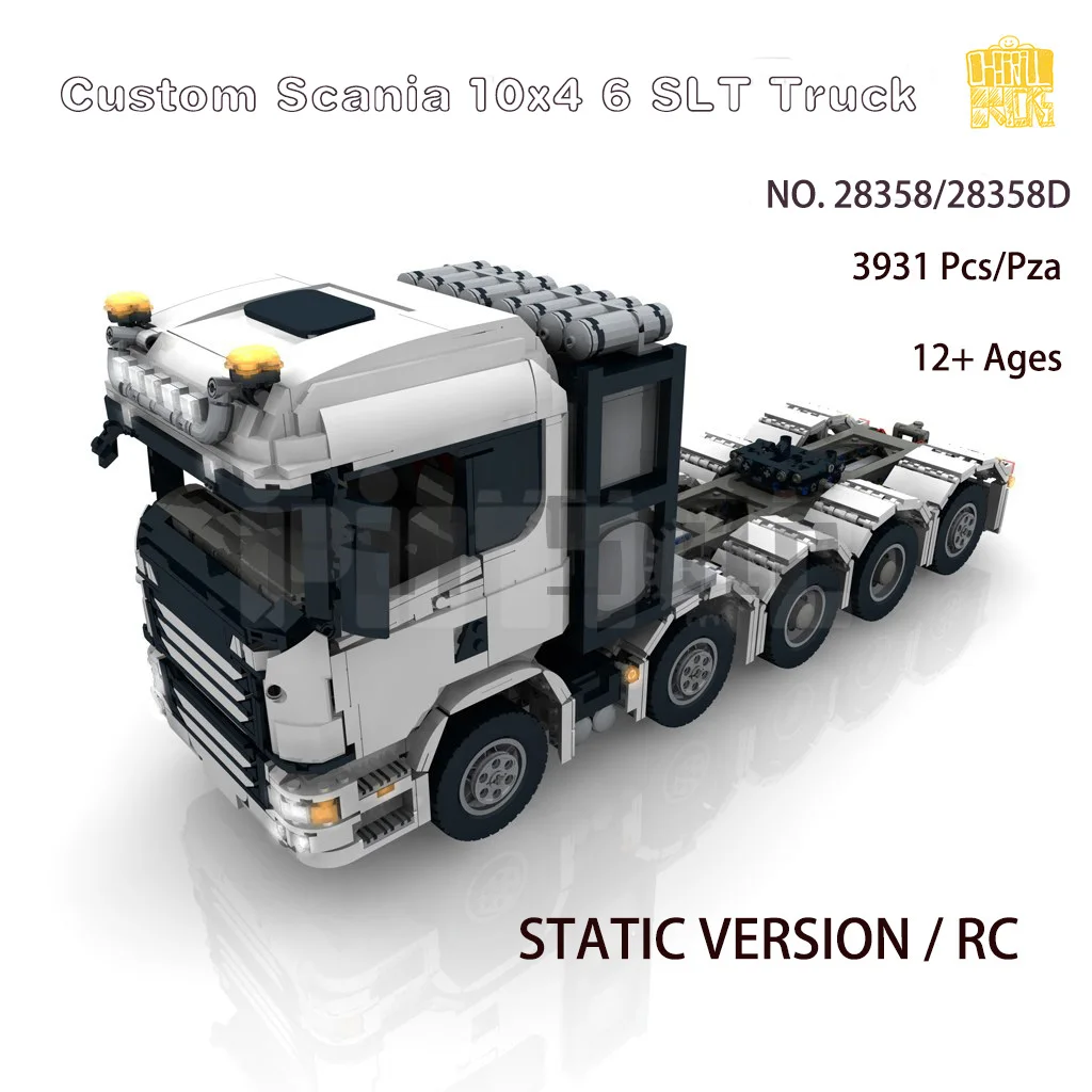 

MOC 28358 S Tractor 10x4 6 SLT RC Truck Ballast Platform Car With PDF Drawings Blocks Bricks DIY Birthday Christmas Gifts