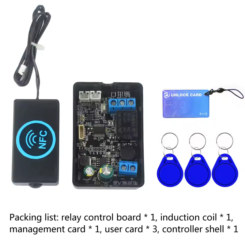 Mobile phone NFC fingerprint relay control module DC10V-120V IC card induction access controller Switch locomotive car unlock - Image 7