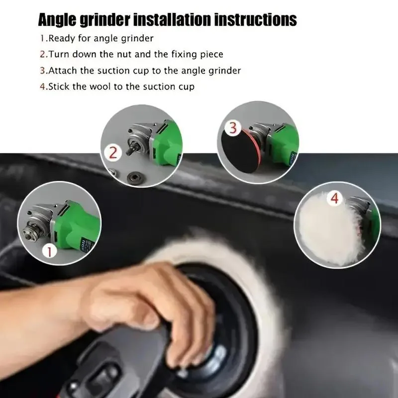5 stücke Premium Auto Wachs Polier pads Wolle Auto Polieren Wachsen 3/4/5/Zoll Polieren Rad Pads Auto Paint Care Polier pad – Detail 6