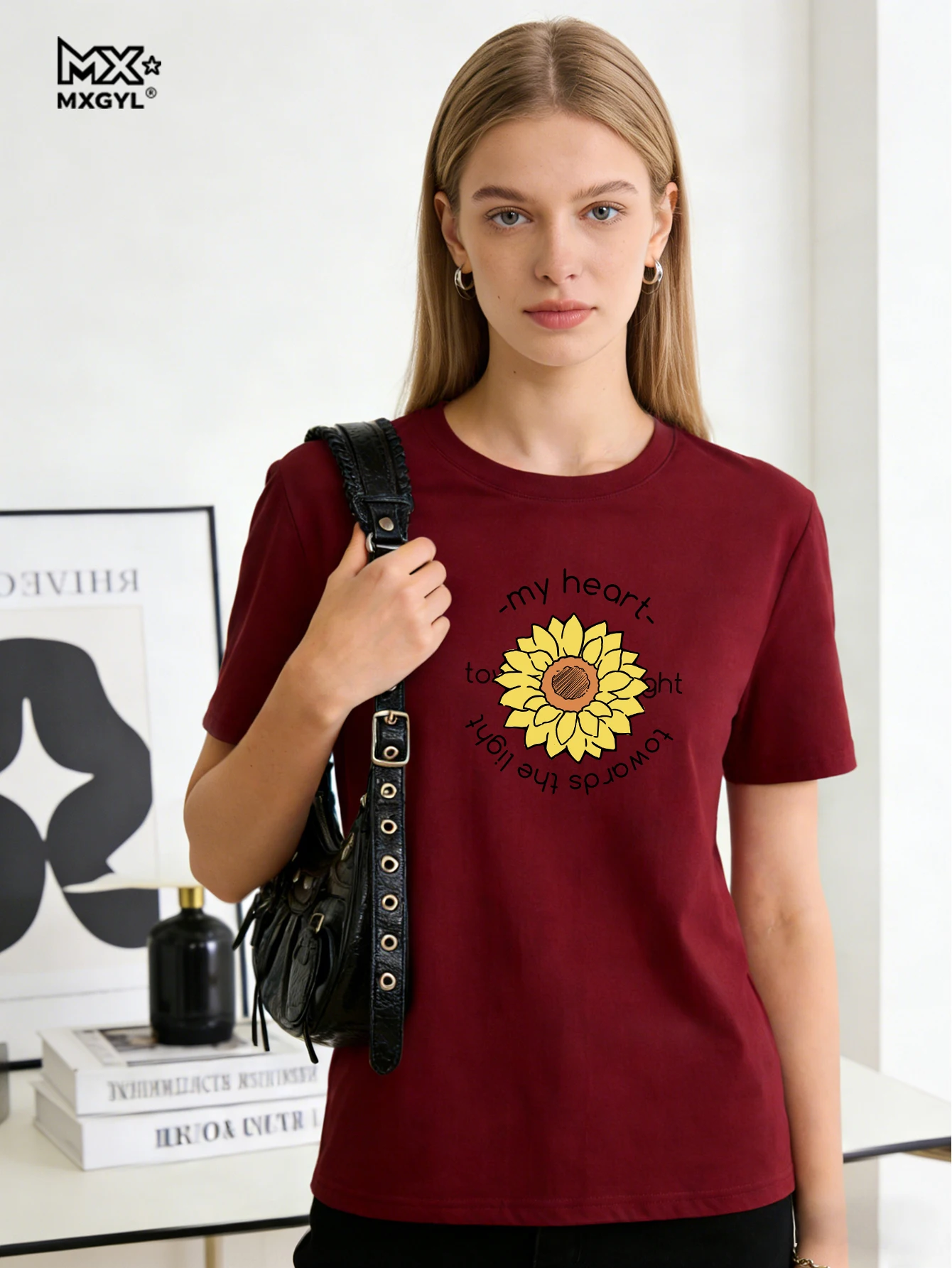 

Футболка с коротким рукавом и принтом подсолнухов, милый стиль, очаровательная одежда, летняя женская модная одежда, женские футболки с принтом