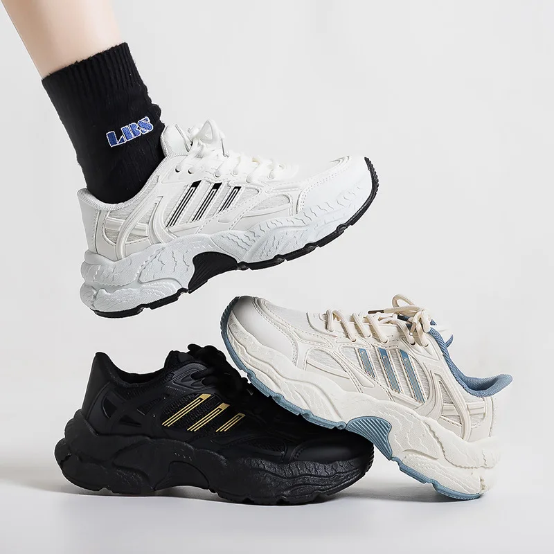 

2025 Spring/Autumn Hot Selleing New Women's Breathable Mesh Casual Shoes Thick Soled Height Increasing Casual White Shoes