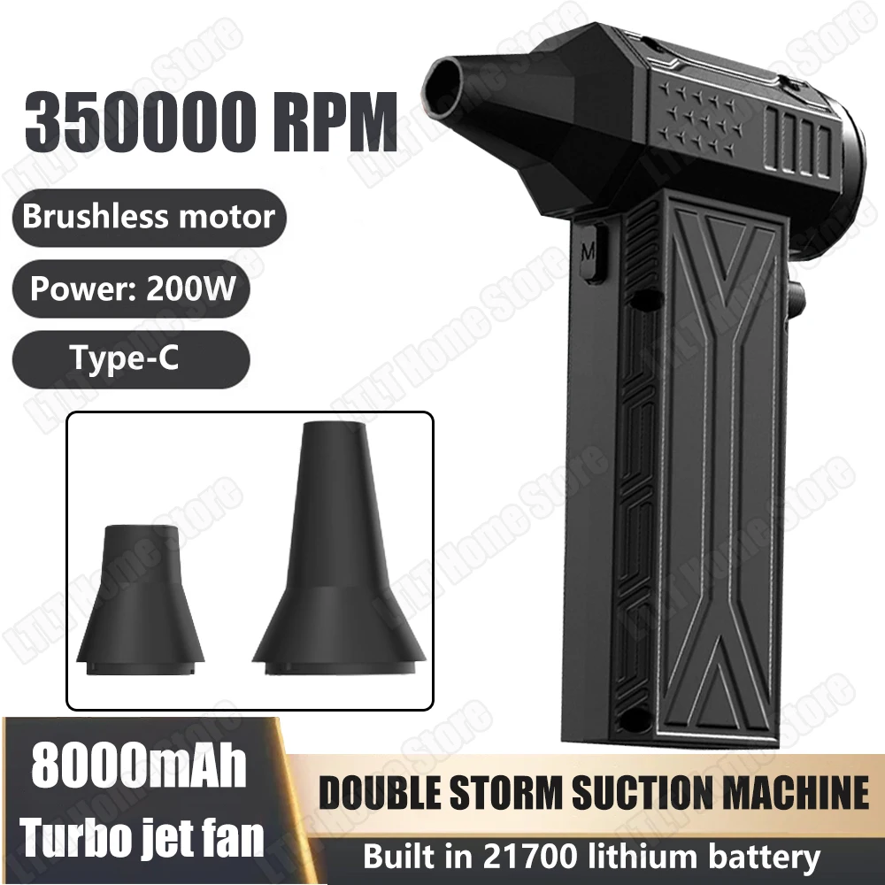 

Newest Air Blower With Nozzle 350000RPM Turbo Jet Fan Wind Speed 58m/s Electric Blower Multifunctional Blowing Dust Dryer
