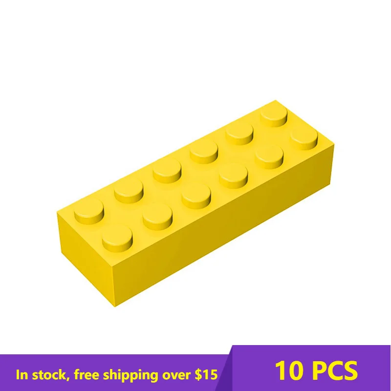 10PCS Building Blocks 44237 2456 2x6 High-Tech Bricks Assembles Particles DIY Assembly Parts Education Toys For Children Gifts