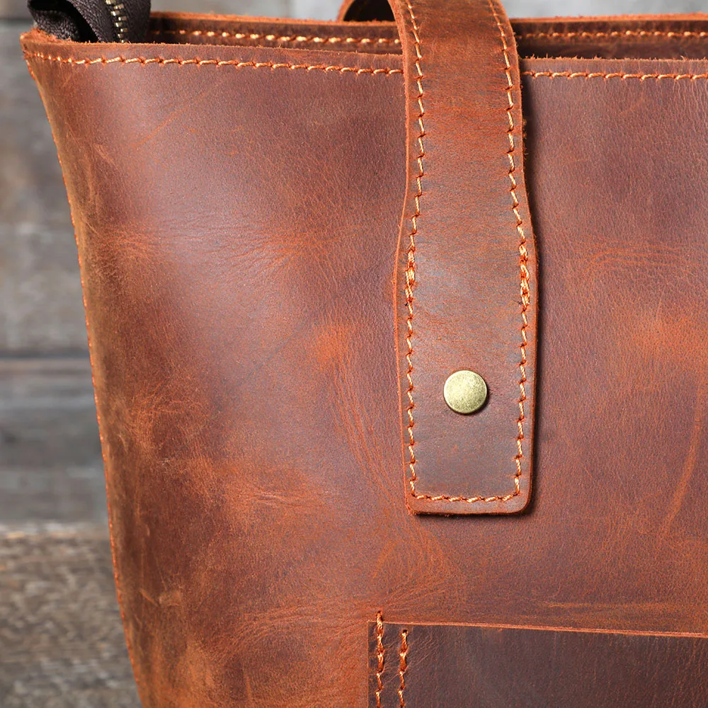 S.WORKER Vintage-Aktentasche aus hochwertigem Leder für Herren, Business-Handtasche, Laptoptasche, Unisex-Einkaufstasche mit großem Fassungsvermögen – Detail 15