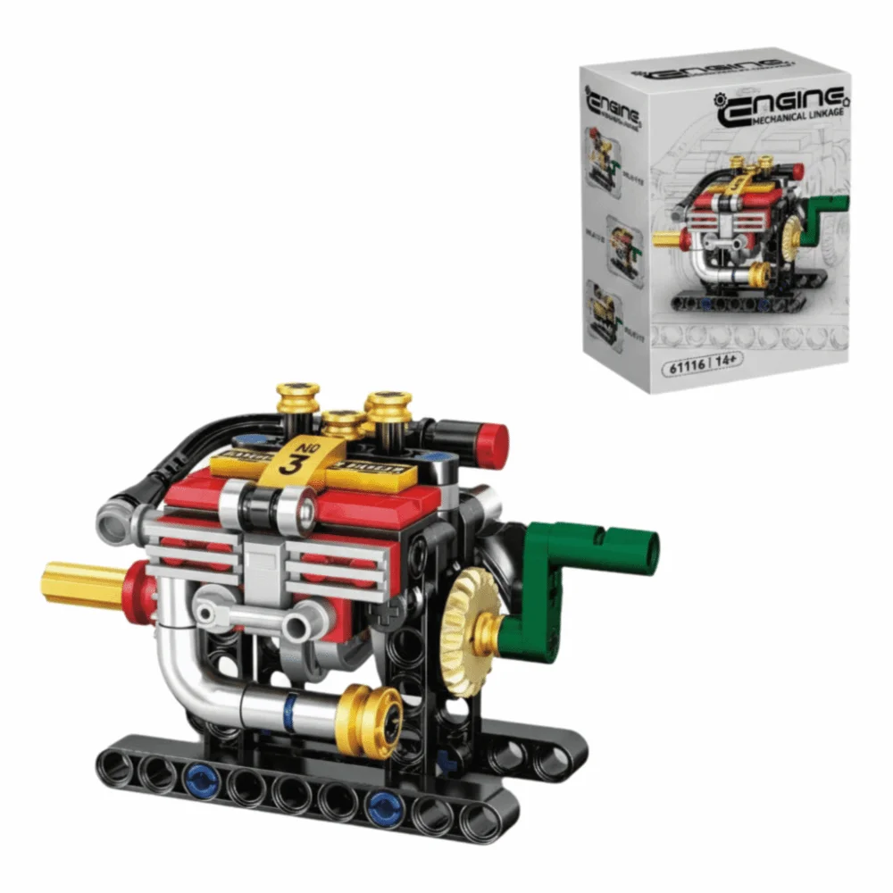 Movable Engine Building Blocks Mechanical DIY Mechanical V8 Engine Kit Creative New Racing Engine Blocks Engineering Model