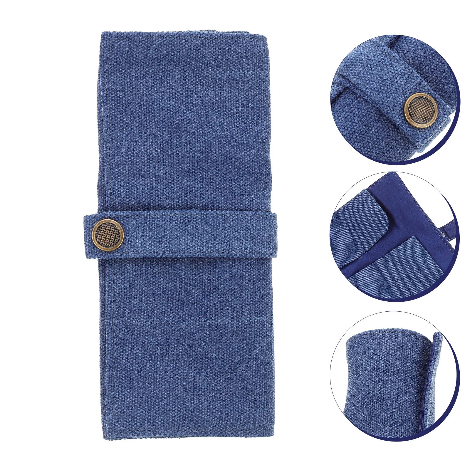 กระเป๋าใส่ดินสอแบบม้วนได้ กระเป๋าดินสอผ้าแคนวาสแบบพกพาสำหรับอุปกรณ์วาดภาพศิลปะ พกพาสะดวก ดีไซน์พับได้ เหมาะสำหรับการเดินทางไปโรงเรียน