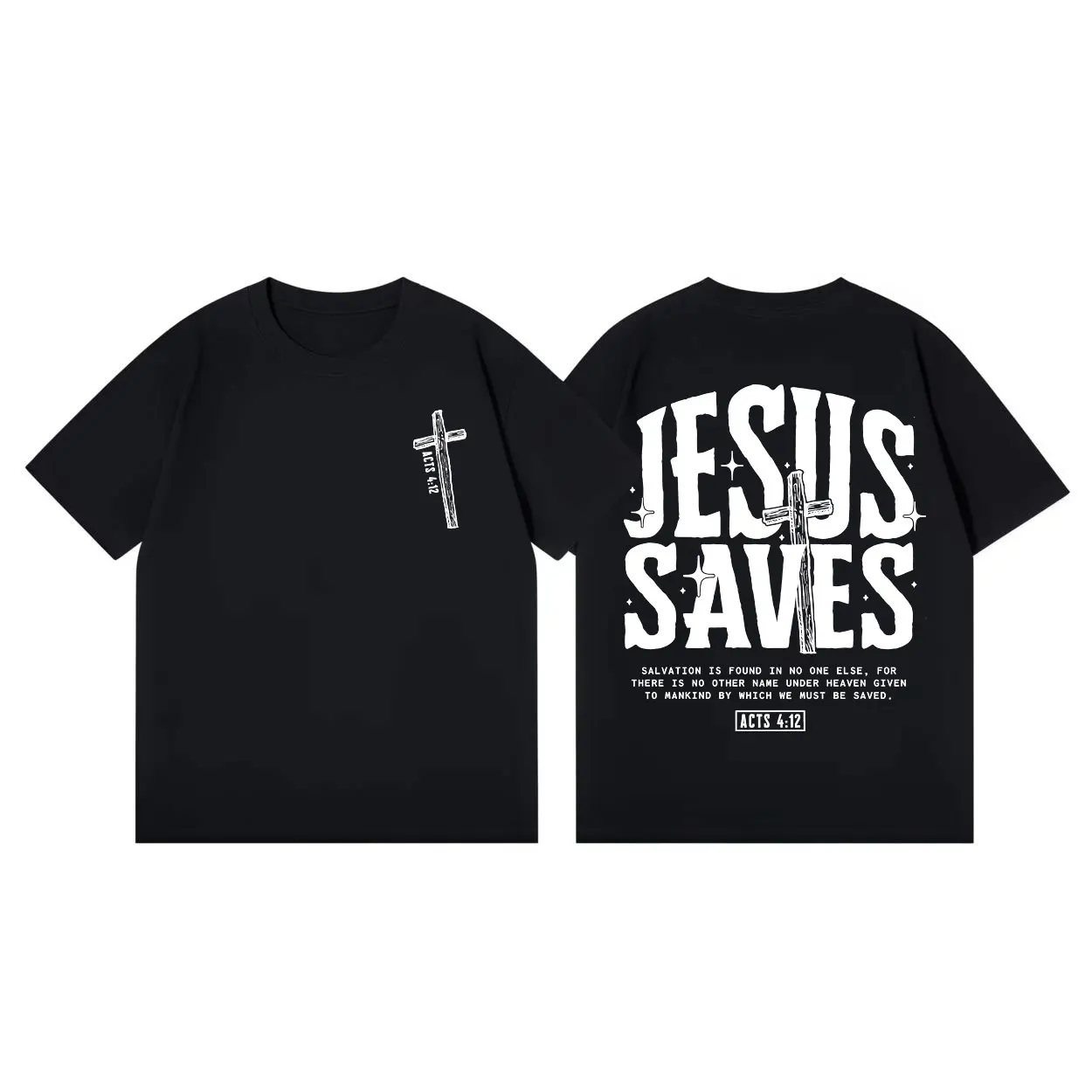 

Jesus Saves Christian Bible Verse T-shirt Fashion Aesthetic Short Sleeve T-shirts Men Women Summer High Quality Cotton T Shirts