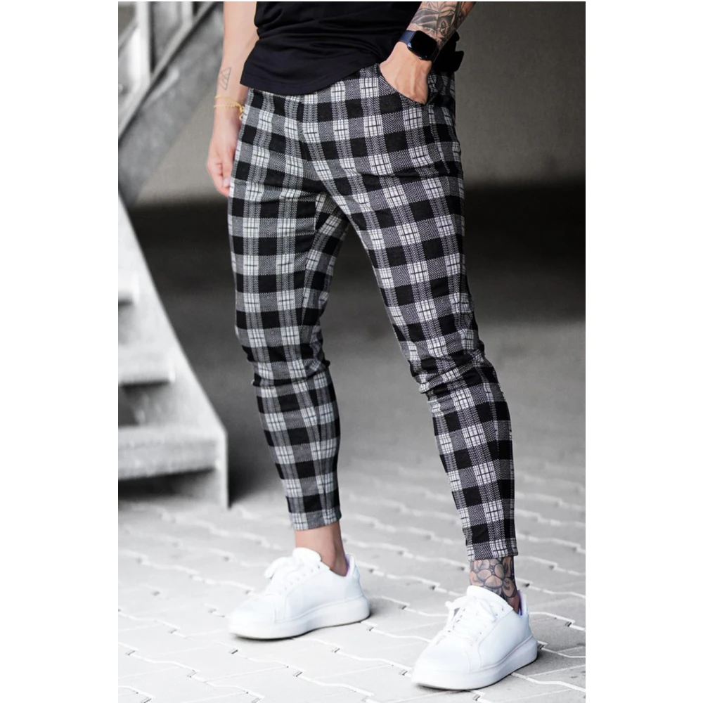 

Mens Joggers Casual Plaid Pants Running Training Sport England Style Streetwear Gyms Tracksuit Fitness Sweatpants Ropa De Hombre