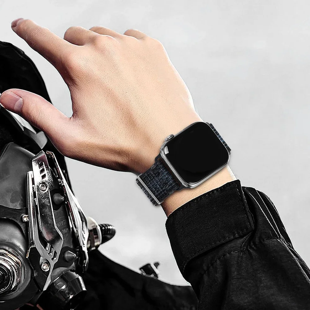 Ремешок нейлоновый для Apple Watch Band Ultra 49 мм, спортивный браслет для iWatch 10 9 8 7 6 5 SE, 45 мм 44 мм 41 мм 40 мм 46/42 мм