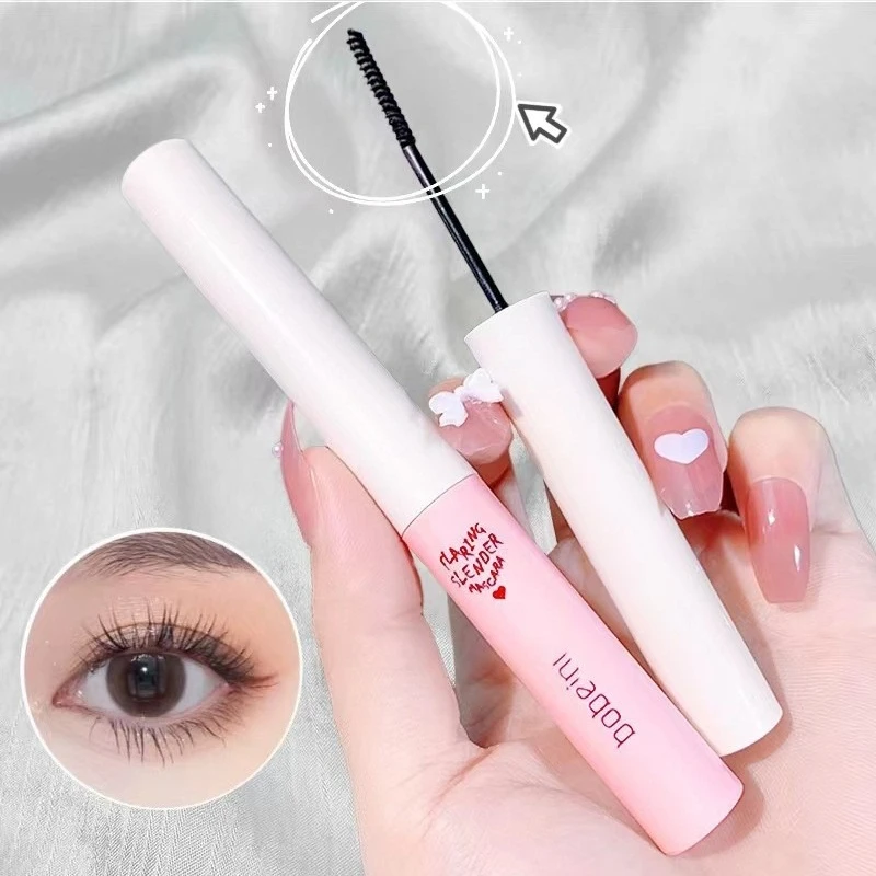 Ultra-Fine Brush Mascara Lasting Waterproof Silk Fiber Curling Lengthens Eyelashes Fast Dry Matte Brown Black Mascara Comestics