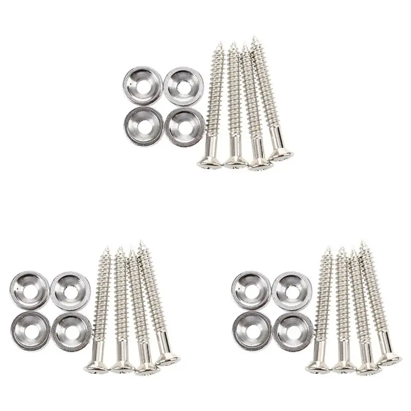 A99I-Set Of 12 Guitar Bass Neck Joint Ferrule Bushing W/ Matching Screw