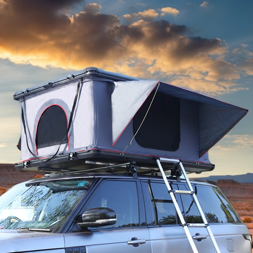 

Folding Camping Truck Rooftop Tent 2-3 Person Large Hard Shell Car Roof Top Tent Outdoor Adventure Aluminum Roof Tent