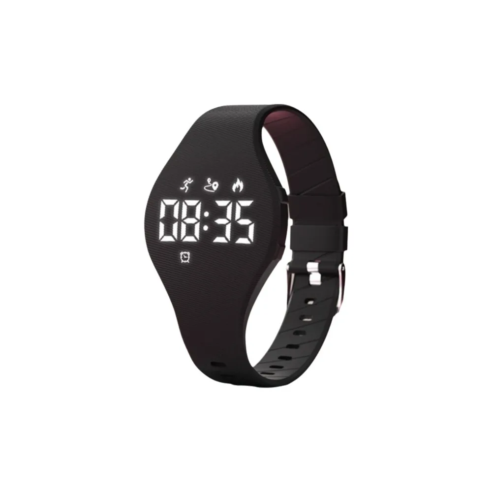 

LED Digital Smart Silicone Wristband with Running Pedometer Waterproof Vibrating Alarm Clock Monitor Vibration Alarm Reminder