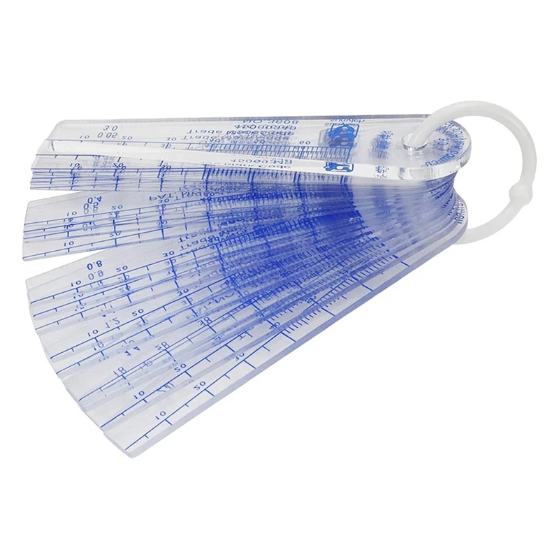 Pop Pop Plastic Feeler Gauge 0.05Mm To 3Mm Metric Gap-Measuring Tool 21 Leaf