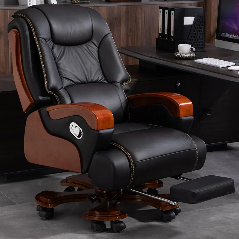 Leather computer office large class comfortable chair home computer chair business sedentary office home