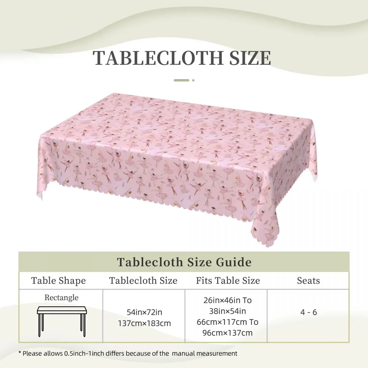 Ballet Dance Makes Me Free Ballerina Dancer Custom Rectangular Tablecloth Oilproof Table Cover for Dining Events Table Cloth