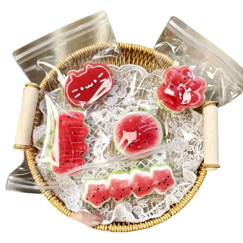 Kawaii Watermelon Series Mochi Squeeze Fidget Toy Summer Fruit TPR Stress Relief Soft Pinch Decompression Toy