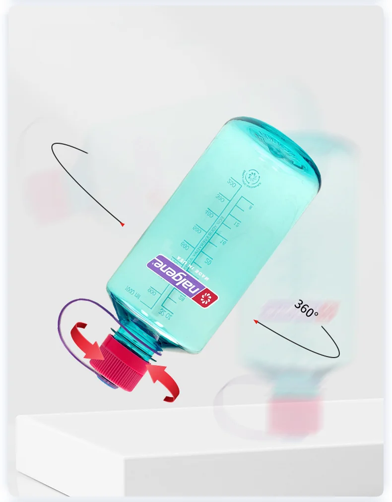 Nalgene 1L Trinkflasche mit schmalem Hals aus Tritan, auslaufsicher, leicht, robust, Sportflasche für Wandern, Camping, Outdoor, Reisen, Fitness – Detail 5