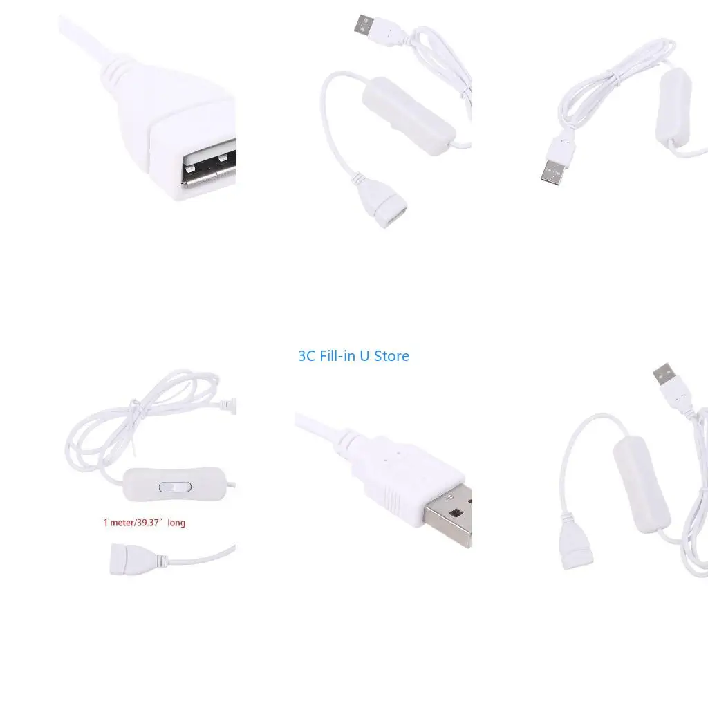 G8TA USB 2.0 Male to Female USB Cable With Switch ON/OFF Cable Extension Toggle Compatible For Light Fan LED Strip