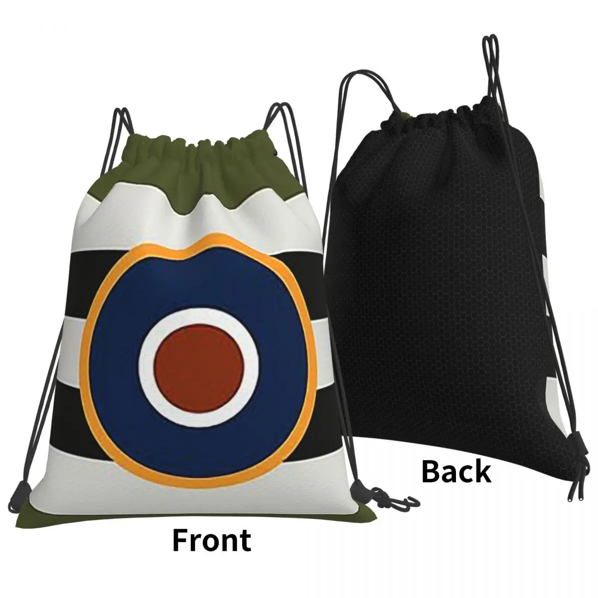 D-Day Stripes With RAF Roundel Backpacks Portable Drawstring Bags Sundries Bag Book Bags for Travel School