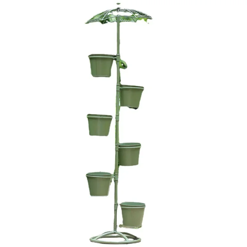 

new umbrella, flower stand multi-layer stepped type, flower pot frame balcony courtyard, outdoor decoration display shelf