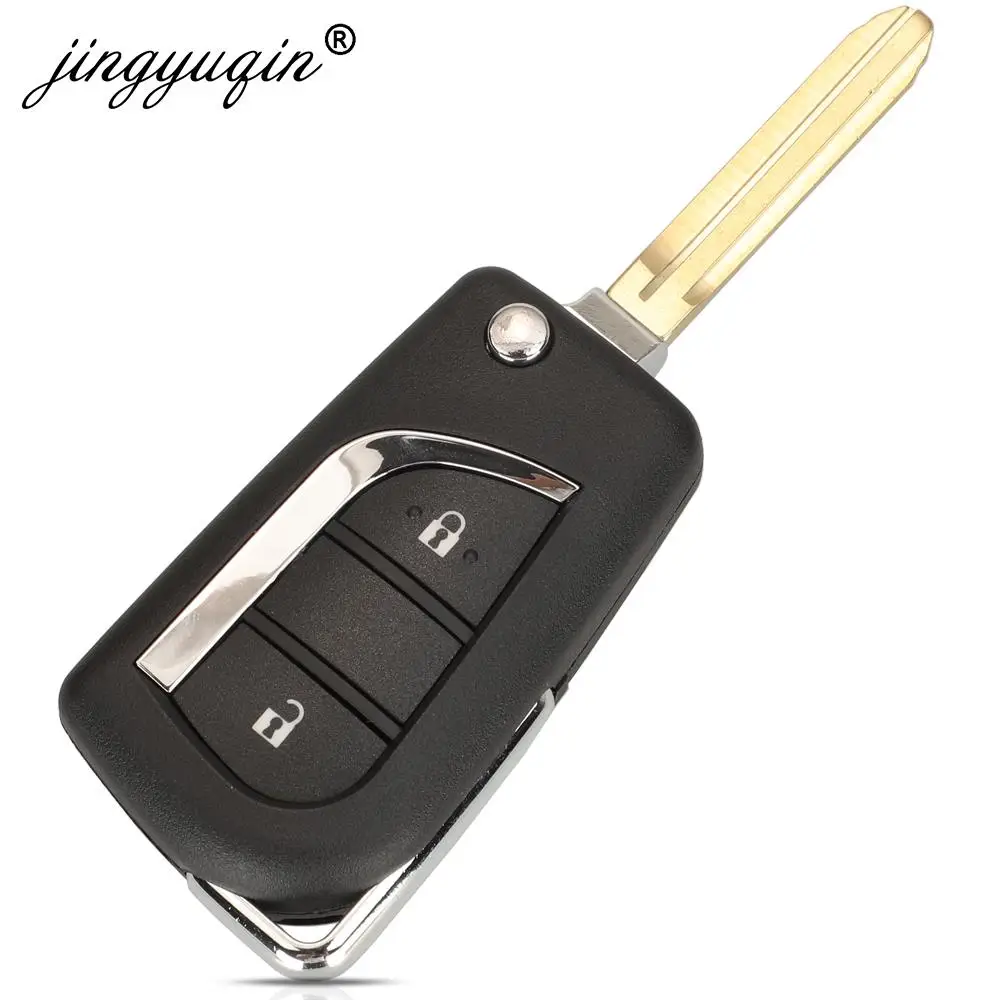 Jingyuqin 50171 433MHz 4D67 /4C Modified Flip Remote Key Fob for Toyota Prado 120 RAV4 Kluger Previa FJ Cruiser Land Cruiser 100