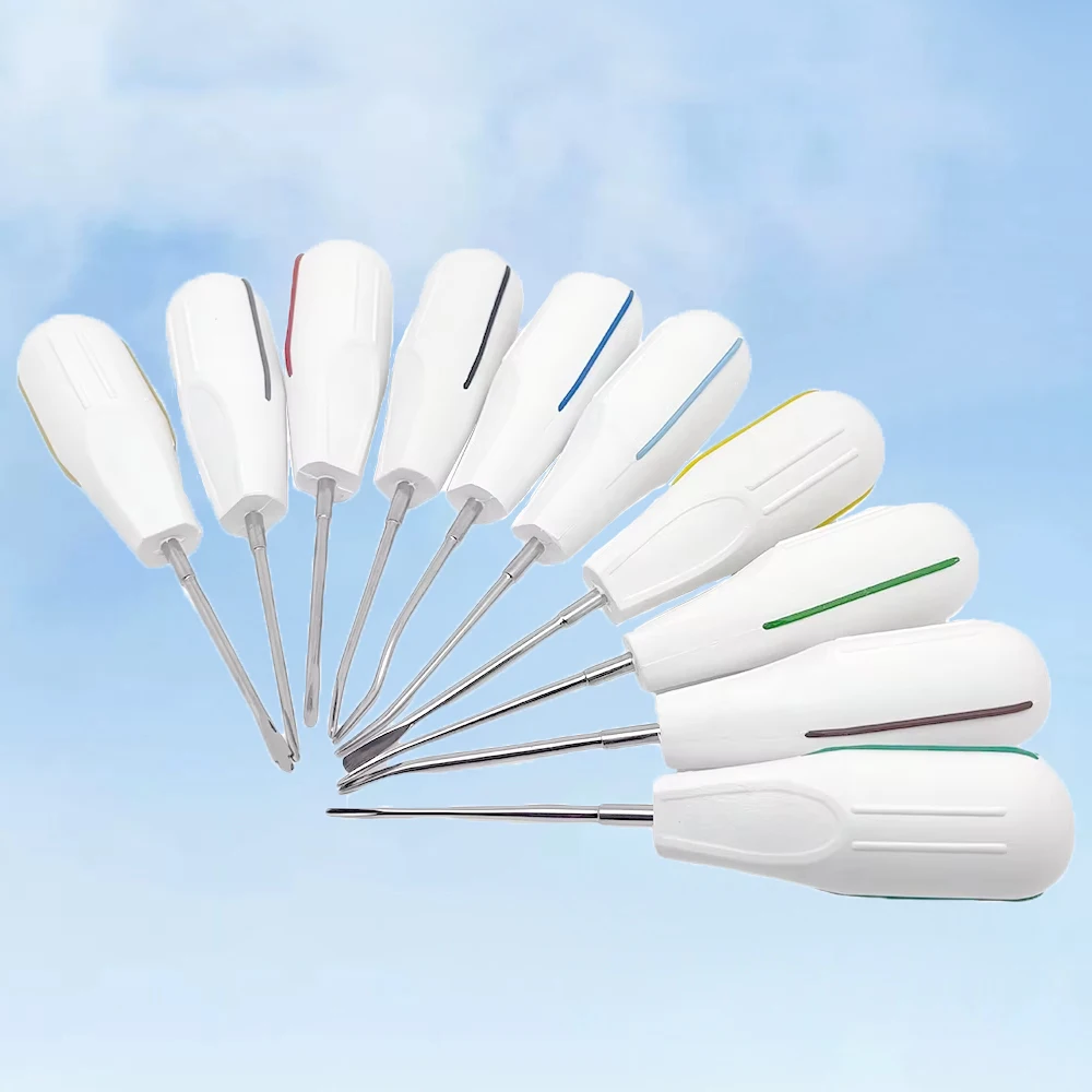 

Стоматологические хирургические инструменты, 10 шт., набор корневых лифтов для имплантата экстракции зубов, хирургия полости рта, набор инструментов для стоматолога