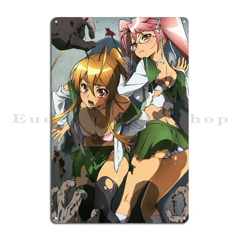 Highschool Of The Dead Metal Sign Decoration Kitchen Print Wall Plaque Retro Tin Sign Poster