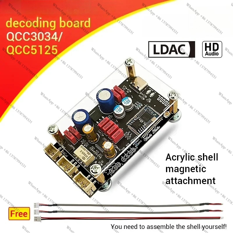 APTX HD QCC5125 LDAC Wireless Adapter Bluetooth 5.1 Receiver Board DAC Audio Decoder Board 24Bit/96Khz LDAC