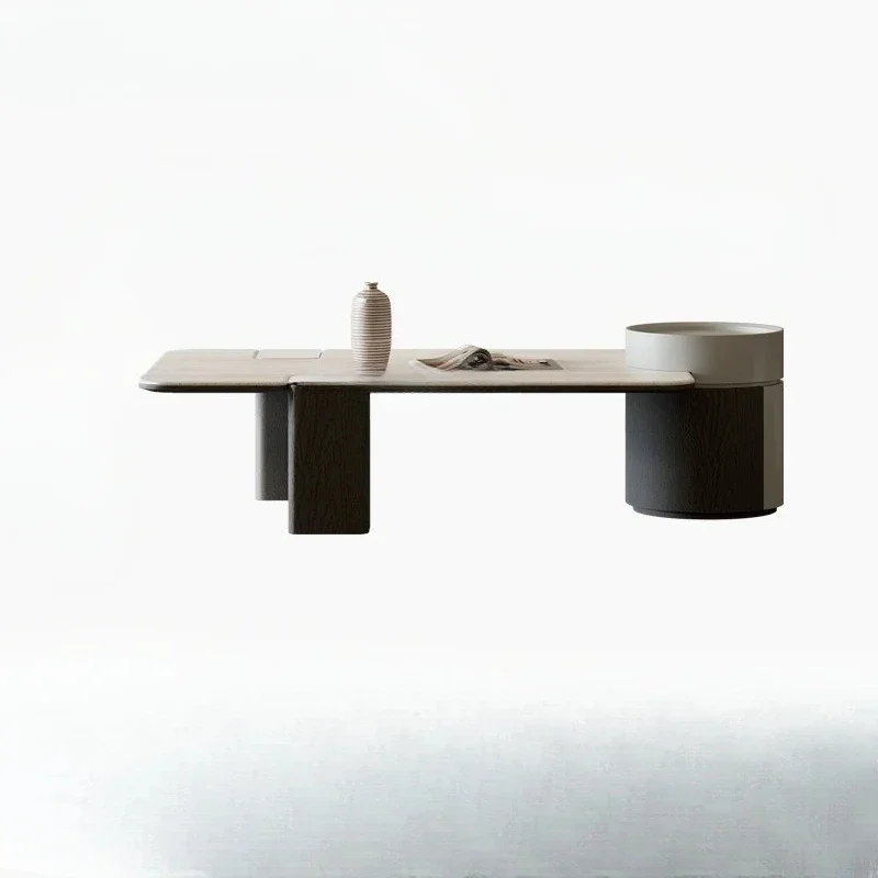 

Modern Minimalist Rectangular Coffee Table Living Room Small Apartment Designer Model High-End Elegant High Leg Microlite