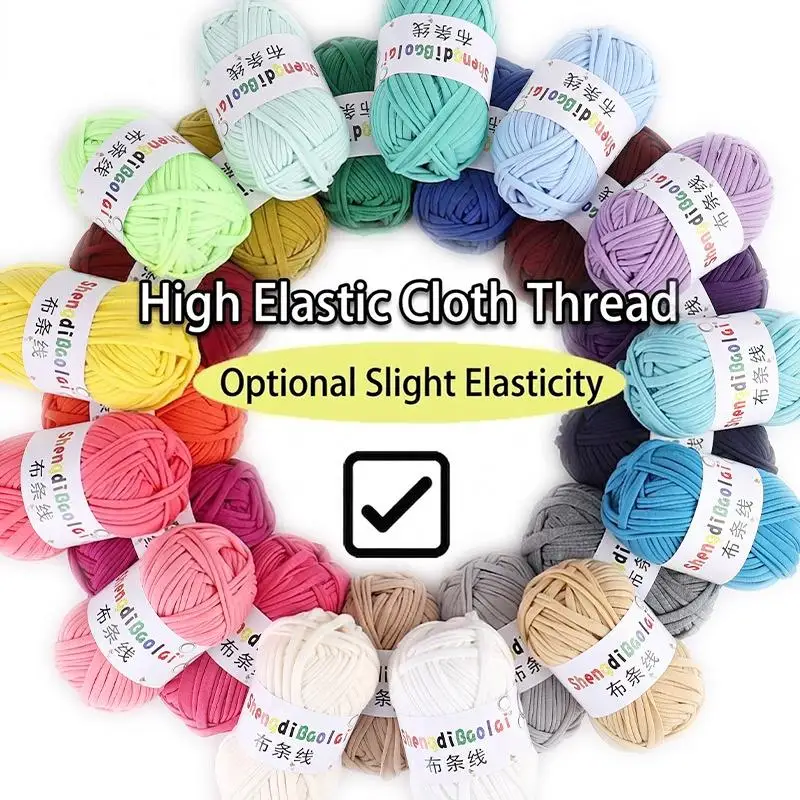 High Elastic Cloth Thread With Multiple Assorted Colors And Slight Elasticity For DIY Knitting Crochet Handmade Craft Projects