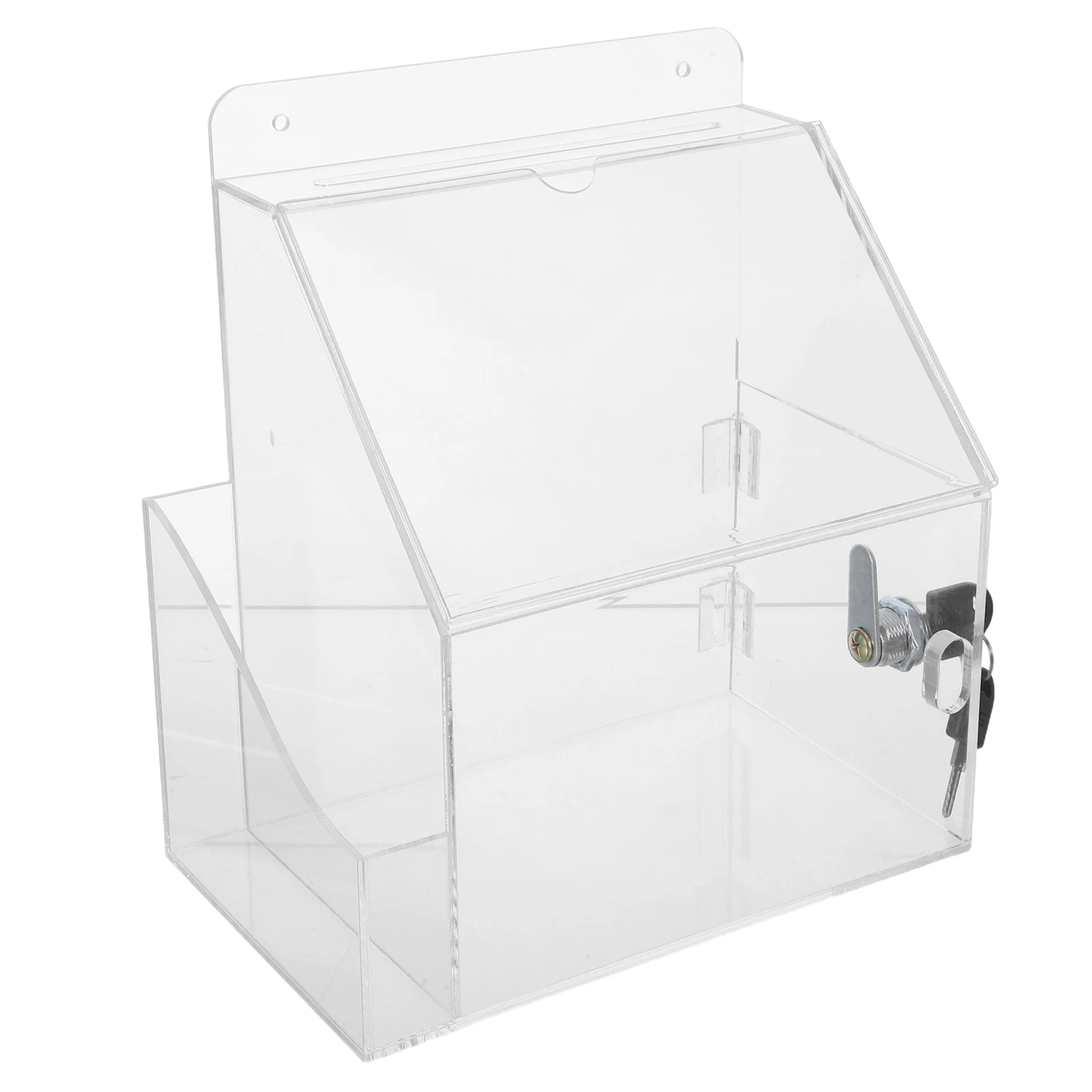 

Clear Acrylic Multifunctional Voting for Charity Fundraising Raffle Ticket Donation Suggestion Collection Locking Office Card