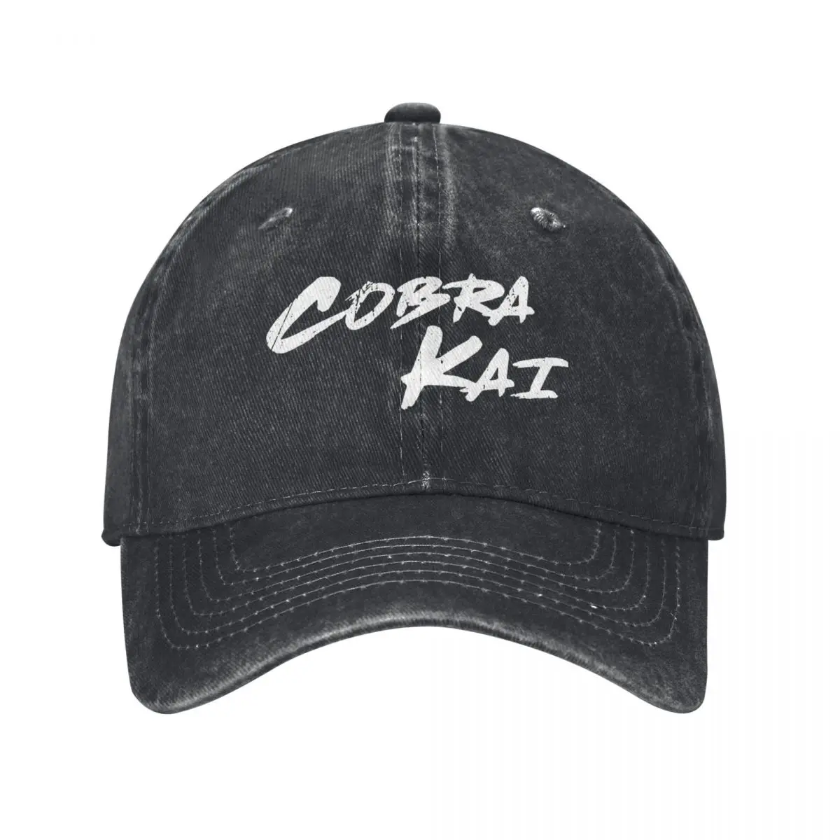 Cobra Kai White Logo Washed Baseball Cap Television Trendy Trucker Dad Hat Summer Men Adult Kpop Rock Design Snapback Cap