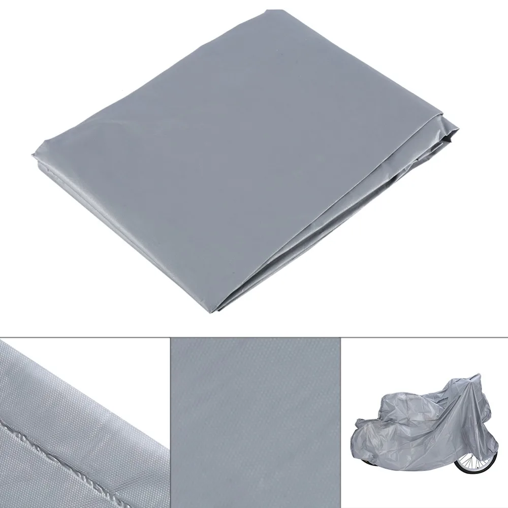 100x200cm Waterproof Rain Cover PEVA Silver Motorcycle Rain Cover Sun Rain Wind Proof Motorcycle Protective Cover Outdoor Use