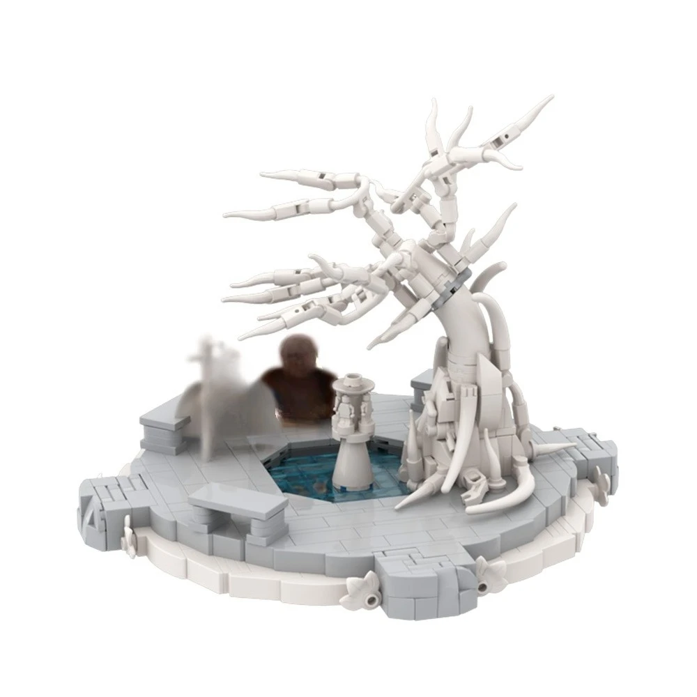 Gobricks MOC Witte Stad Binnenplaats Bouwstenen Model Kasteel Street View Architectuur Bricks diy Gemonteerd Speelgoed Kinderen Gift