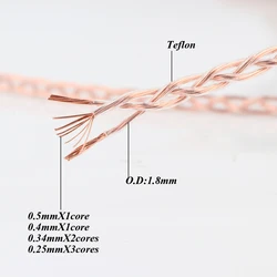3Cu 3core weaving OCC Copper speaker Wire Teflon RCA Cable hifi audio interconnect cable wire audio video extend single wire