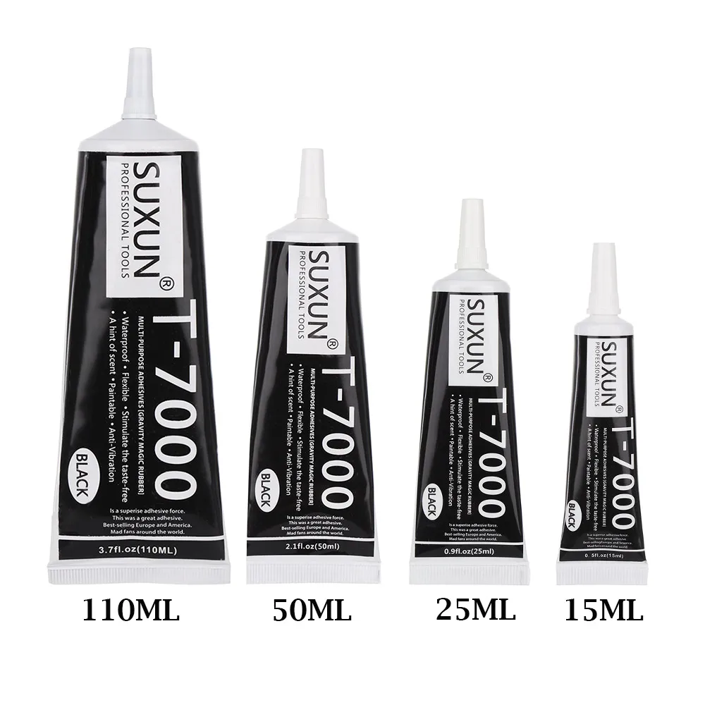 T7000 15ml กาวมัลติฟังก์ชั่น DIY โทรศัพท์มือถือหน้าจอกรอบอีพ็อกซี่ Sealant Super Black Liquid กาว T-7000 เล็บ