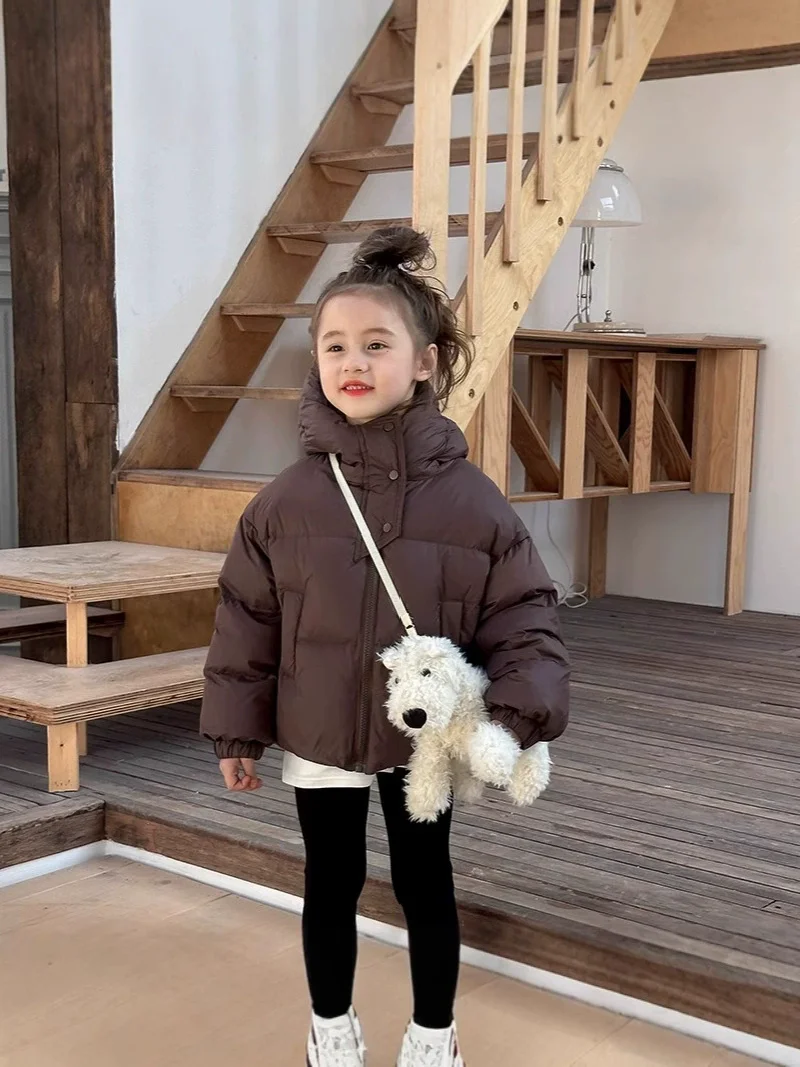 Kinder Warme Daunen-Baumwollmäntel Herbst Winter Jungen Mädchen Gefütterte Jacken Kinderbekleidung Baby Kapuzenparka Oberbekleidung 3-12 Jahre – Detail 2