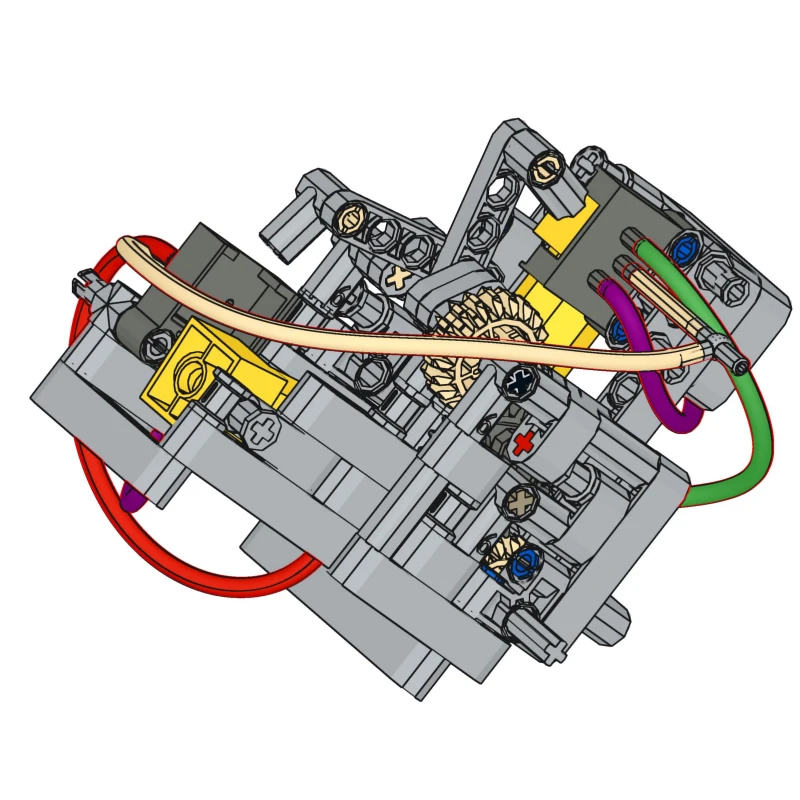 Nouveau moteur pneumatique technique en forme de cœur V2 avec 47225 47225, pièces MOC, blocs de construction, briques à monter soi-même, jouet pour enfants, cadeau