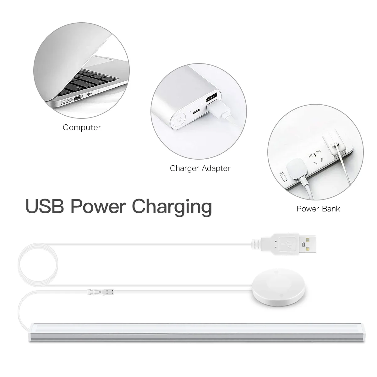 جديد DC5V USB بالطاقة غلاف من الألومنيوم عمود إضاءة LED أنبوب ضوء 30/40/50 سنتيمتر مع عكس الضوء اختراق الخشب اللمس و اليد الاجتياح مفتاح مستشعر